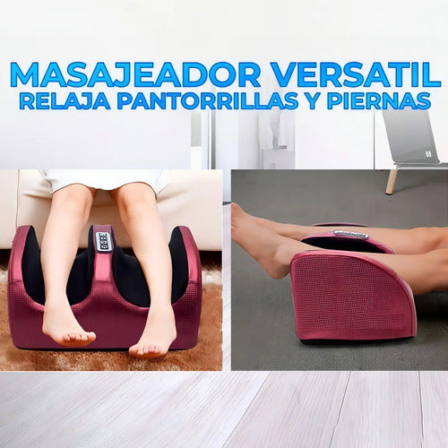 Masajeador Eléctrico De Piernas, Pies Y Brazos Shiatsu Rodillo Color Rojo
