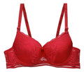 Brasier con encaje bordado push up rojo M