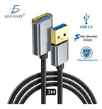 Cable Extensión Usb 3.0 Macho A Hembra 3 M 5 Gbps Negro Con Carcasas Metálicas