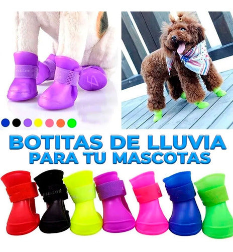 Botas De Lluvia Para Mascotas Zapatos De Pvc Para Amarillo