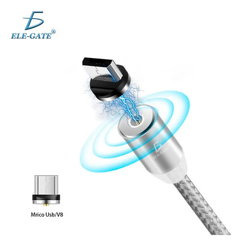 Cable Imán V8 Micro Usb Para Celular Android Carga Rápida