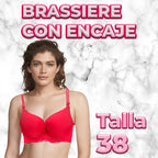 Brasier Con Copa Completa Espalda De Encajé Con Efecto Push Salmón M