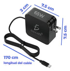 Adaptador Universal 65 W Tipo C Cuadrado