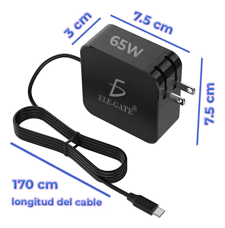 Adaptador Universal 65 W Tipo C Cuadrado