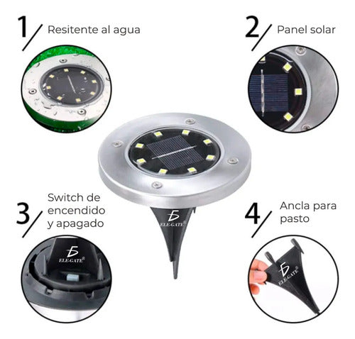 Caja De Lámpara Solar De Piso A Prueba De Agua Por 4pzs