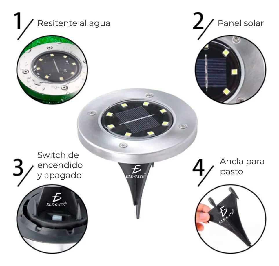 Caja De Lámpara Solar De Piso A Prueba De Agua Por 4pzs