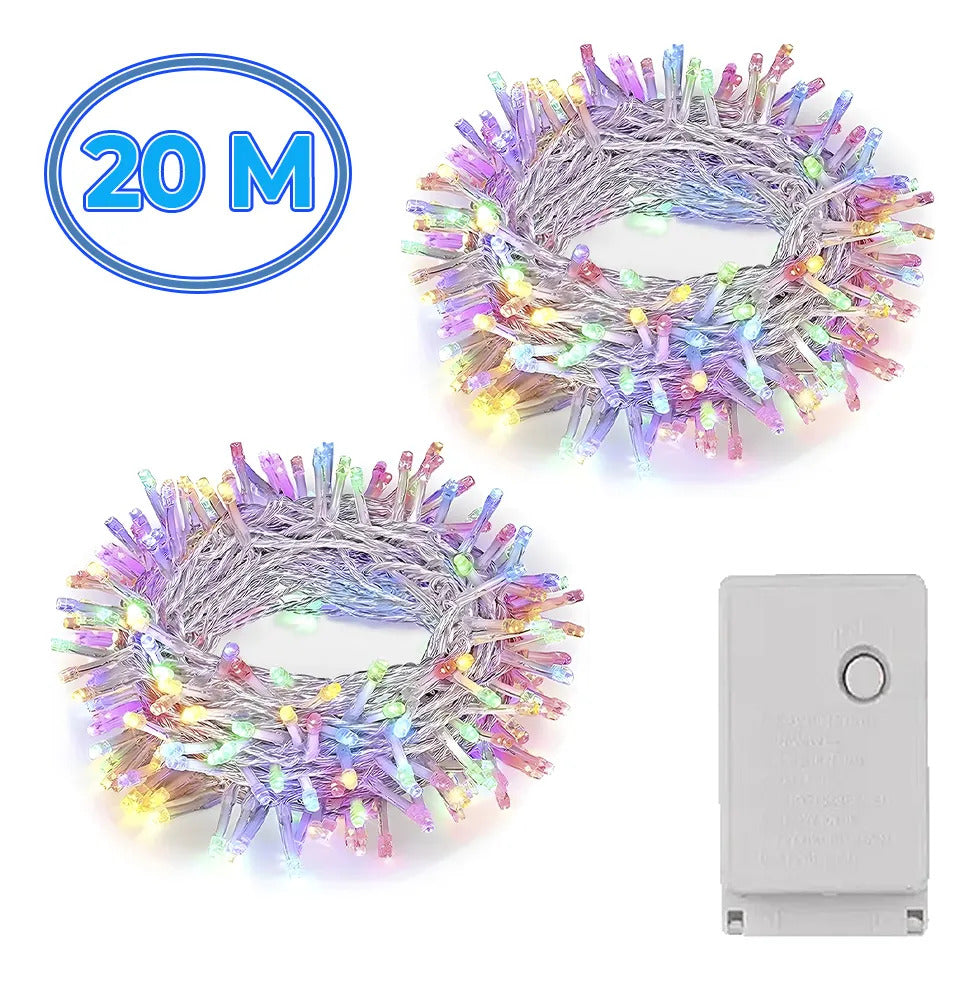 Guirnalda Led De Colores - Deslumbra Con Una Cascada De 20 Violeta