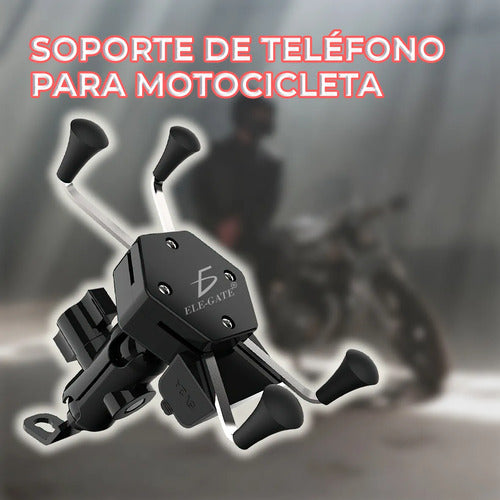 Soporte De Teléfono Para Motocicleta Con Cargador Usb Y