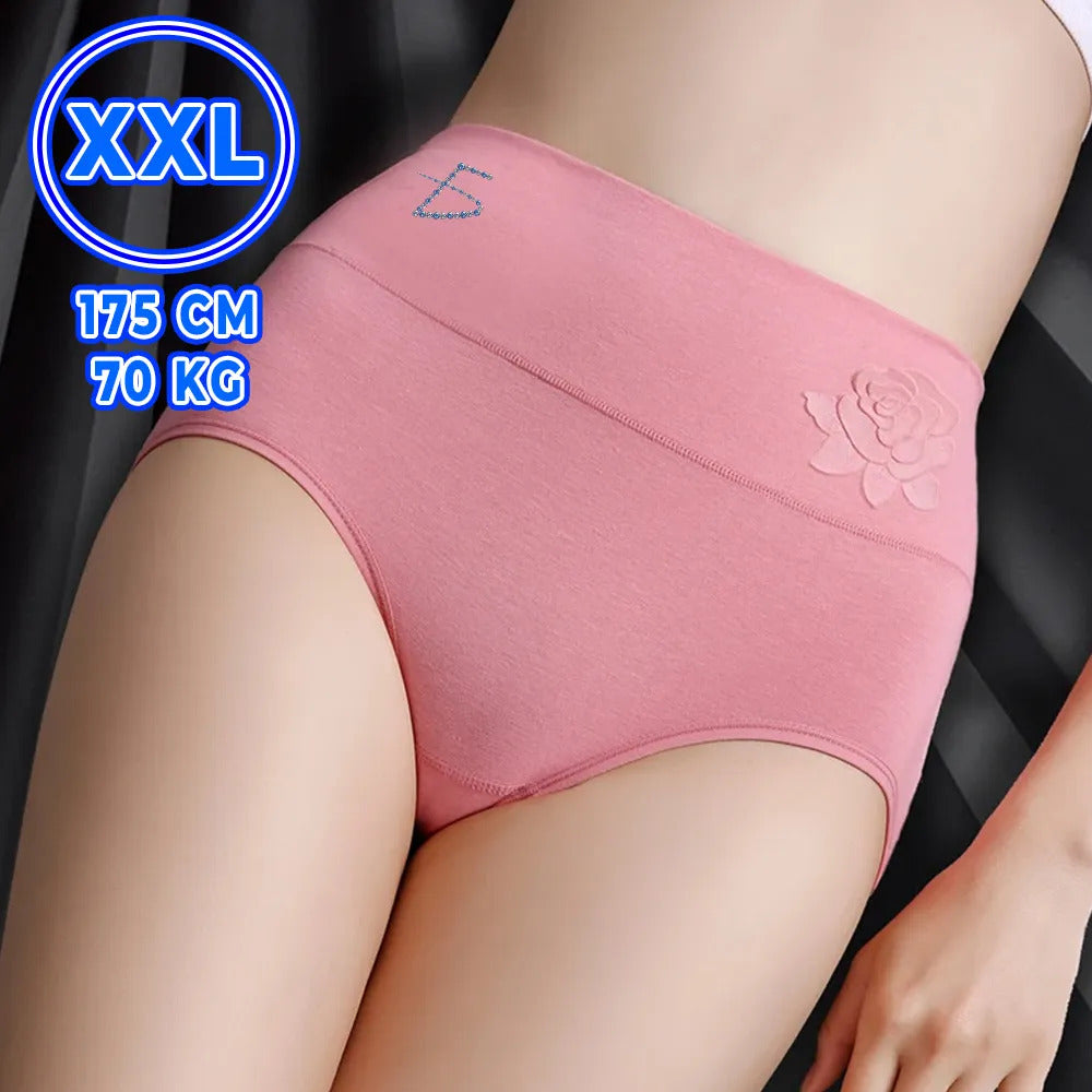 Ropa interior de cintura alta para mujer rosa XXL