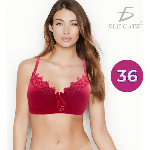 Brasier Con Encaje De Copa Completa Coral M