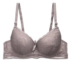 Brasier con encaje y push up con tirantes ajustables beige M