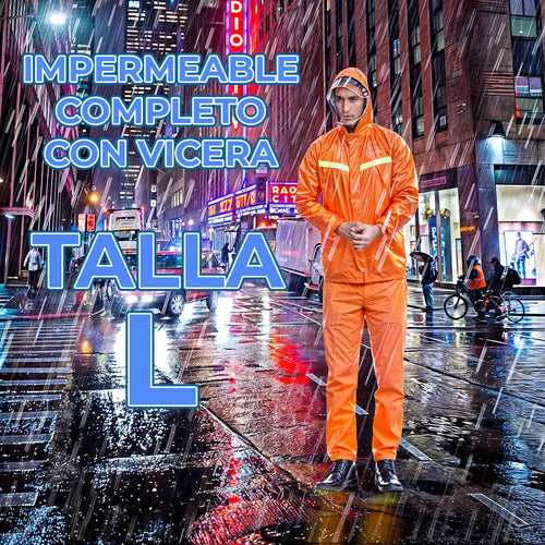 Impermeable De 2 Piezas Con Visera Color Fosforescente