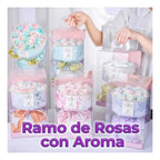 Ramo de rosas eternas con aroma y colores degradados