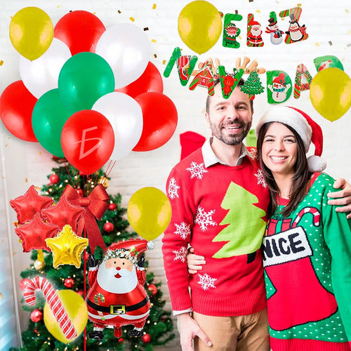 Conjunto Completo De Globos Navideños Para Decoración