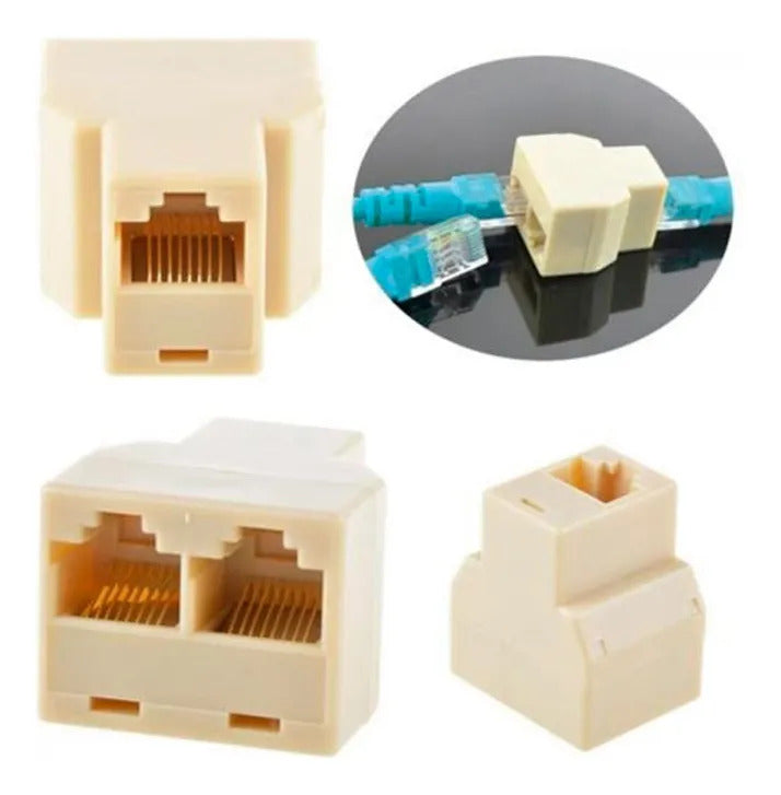Adaptador Splitter Ethernet Rj45 1 Jack A 2 Jacks 8 Hilos
