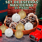 Conjunto De 24 Mini Adornos De Bola De Navidad - Elegancia