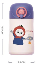 Botella De Agua Para Niños Con Popote De Acero Inoxidable