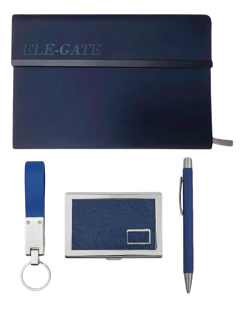 Set De Regalo Elegante Con Libreta Tarjetero Llavero Y
