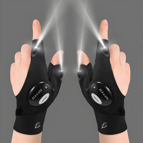 Par De Guantes De 2 Dedos Con Luz Led G Negro