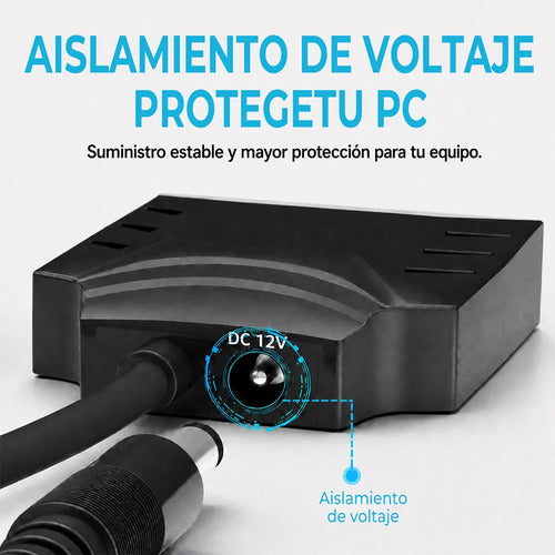 Adaptador Usb 3.0 A Sata 22 Pines Con Fuente De