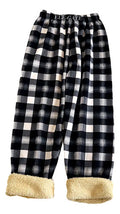 Pants a cuadros térmico con doble forro moda casual - negro negro M