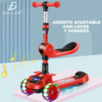 Patín scooter 3 ruedas montable con luces y sonidos