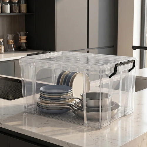 Caja Hermética De 21 L Con Doble Sellado Libre De Bpa