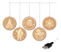 Serie de 5 aros de luces LED USB trasparentes con motivos naranja