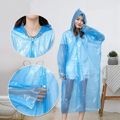 Capa Impermeable Portatil Para Lluvia Mujer Rojo M