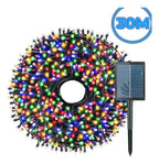 Serie solar de 30 metros con 300 luces LED RGB agua