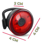 Luz Led Bicicleta Redonda Seguridad Trasera Usb Recargable Ipx65 Tamaño Universal Resistente Al Agua Color Negro Ele-gate