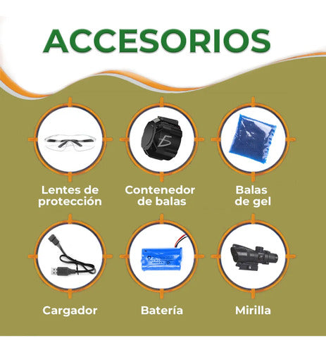 Pistola Automático De Hidrogel Con Modo Ráfaga Y Pila