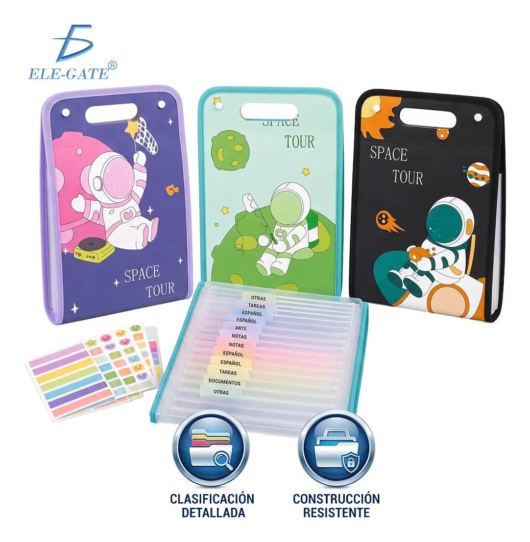 Carpeta Organizadora A4 De 12 Compartimentos Diseño De Verde