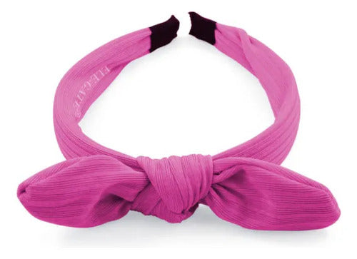 Diadema Sujetadora De Cabello Con Moño Rosa