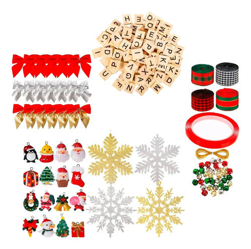 Kit 284 Adornos Navideños Para Árbol Manualidades Diy
