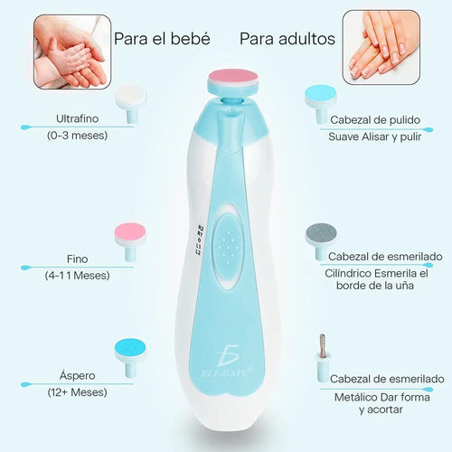 Cortaúñas Eléctrico Para Bebé 8 En 1