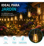 Guirnalda Luces 15 M Control Remoto 15 Focos + 1 Repuesto Amarillo