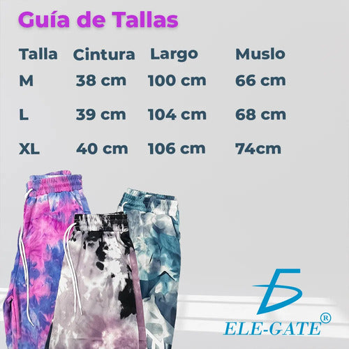 Joggers Tie Dye Con Cinta Ajustable Morado M