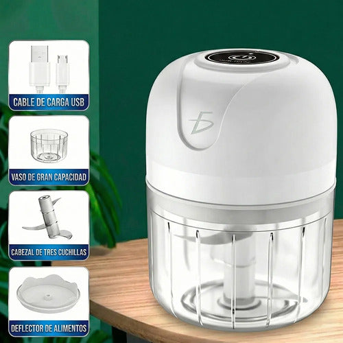 Picadora Eléctrica 250ml Usb Mini Procesador Y Trituradora
