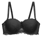 Brasier con encaje de flores copa completa negro M