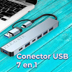 Estación Con 7 Puertos 2usb C Hub 1 Usb 3.0 3 Usb 2 Y 1 Usb