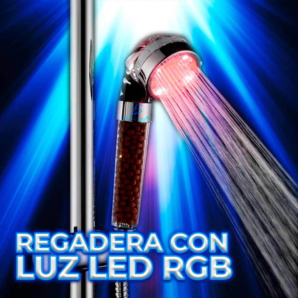 Regadera De Baño Con Luz Led Rgb Con Piedras Filtrantes