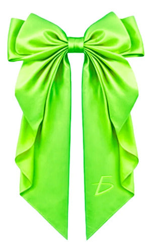Moño Gigante 40 Cm Con Clip En 4 Colores Vibrantes Verde