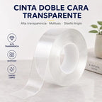 Cinta Nano Gel Transparente Doble Cara 5 M X 1 Cm