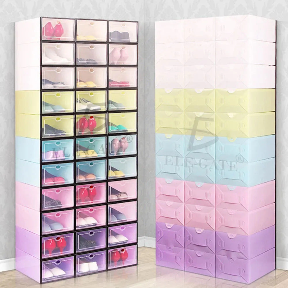 Cajas Organizadoras De Zapatos Apilables Almacenaje 6 Multicolor