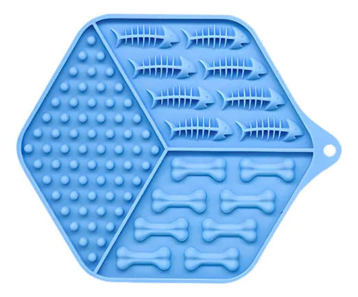 Plato con textura ideal para comida húmeda azul