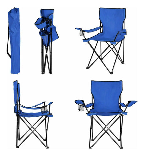 Silla De Descanso Plegable Portátil Para Playa Y Camping Azul