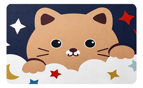 Tapete Absorbente Para Baño Y Entrada Diseño Gato Gato
