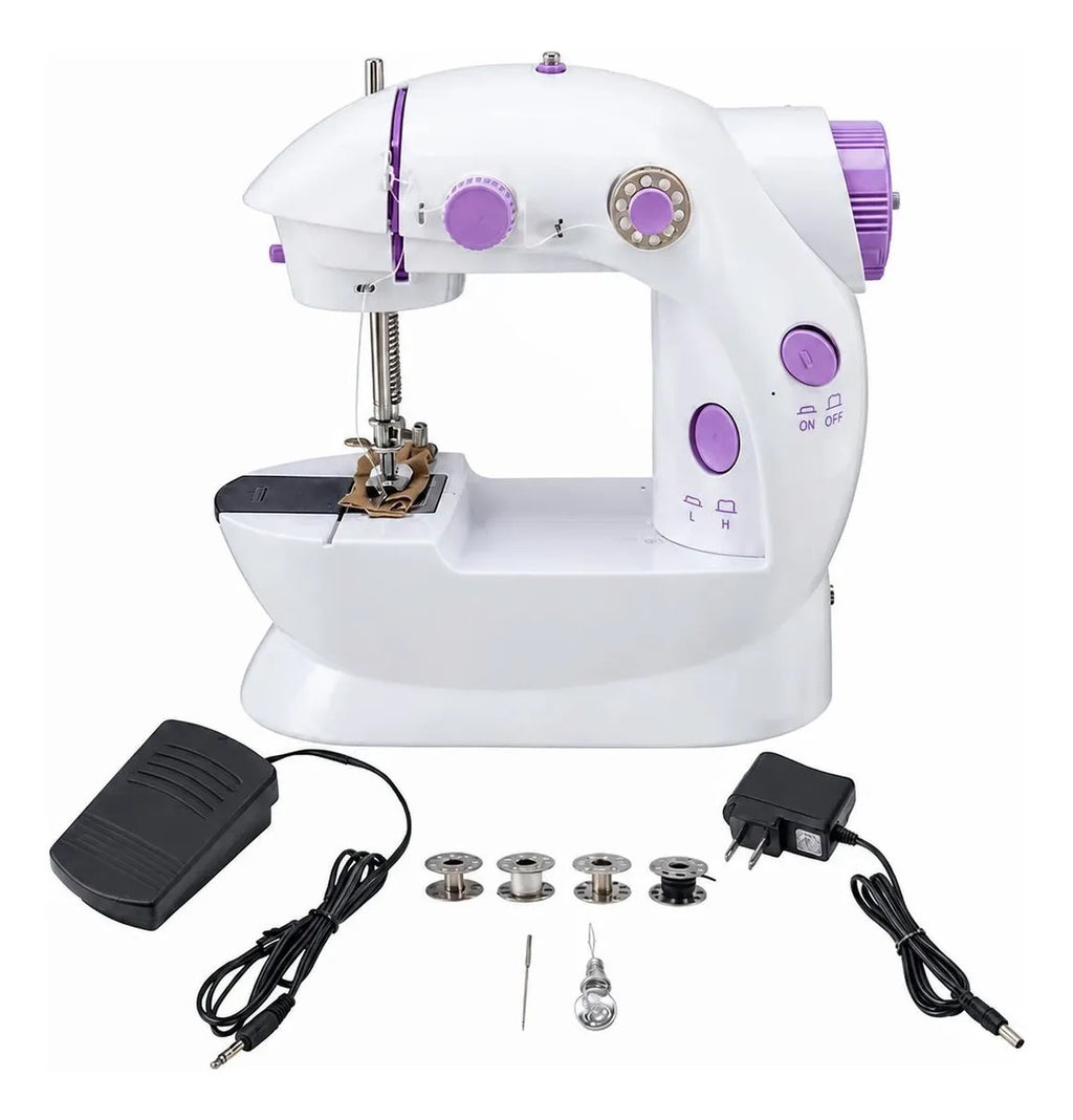 Mini Máquina De Coser Eléctrica Portátil Con Pedal Y Luz Led