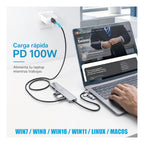 Hub Usb-c 7 En 1 Con Hdmi 4k Usb 3.0 Pd 100w Sd Tf Y Doble